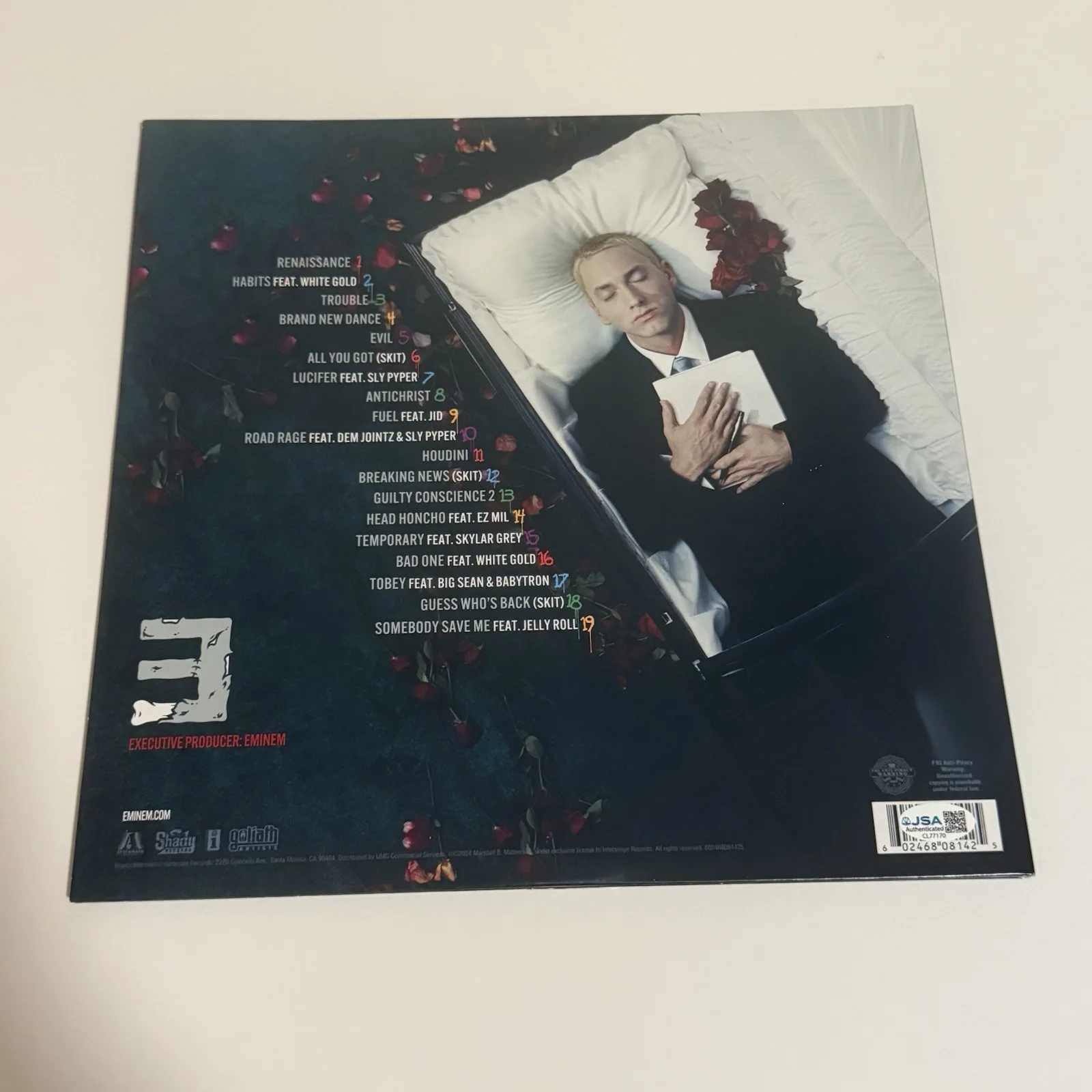 JID SIGNED DEATH OF SLIM SHADY VINYL RECORD J.I.D WITH JSA COA, image 3