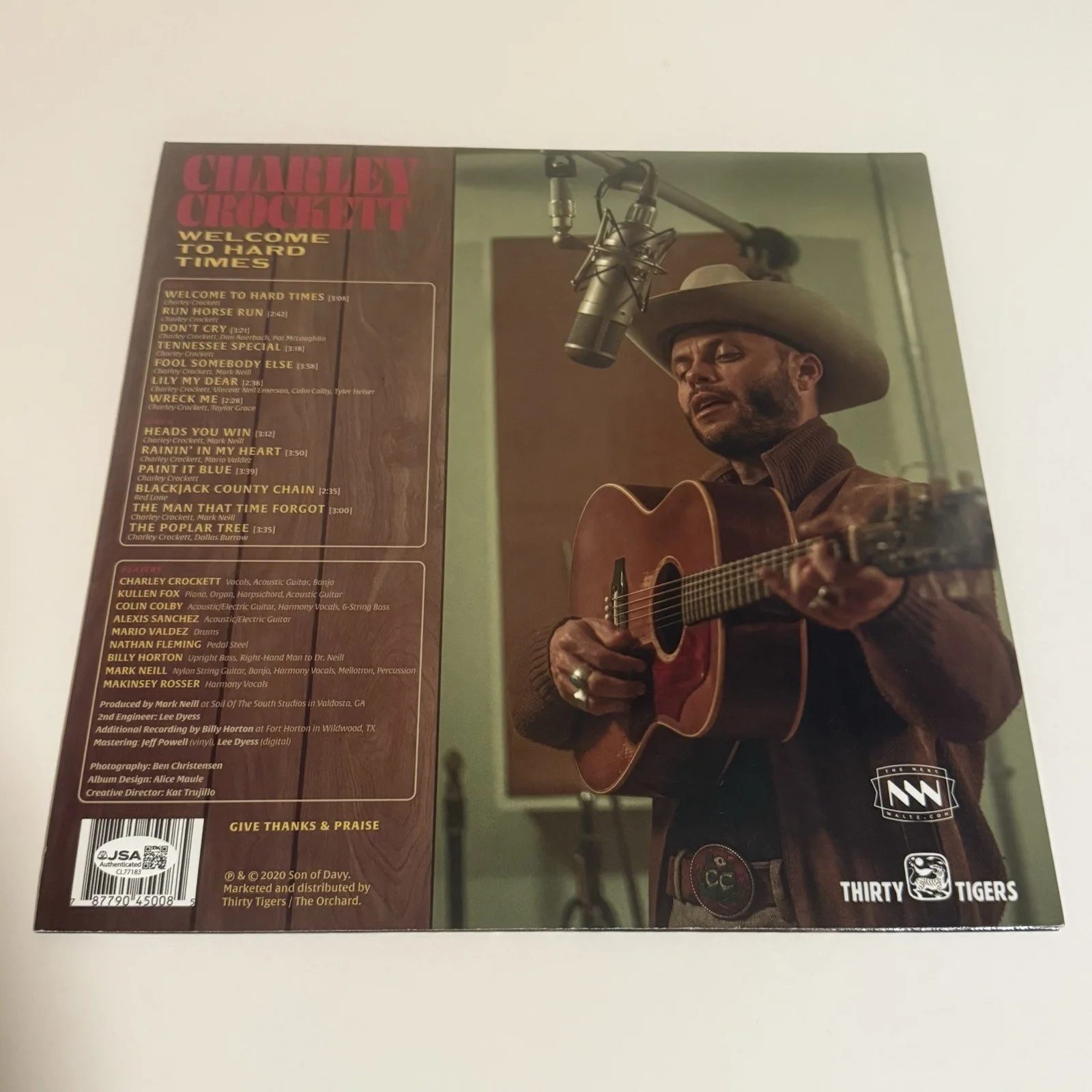 CHARLEY CROCKETT SIGNED WELCOME TO HARD TIMES VINYL RECORD JSA COA, изображение 3