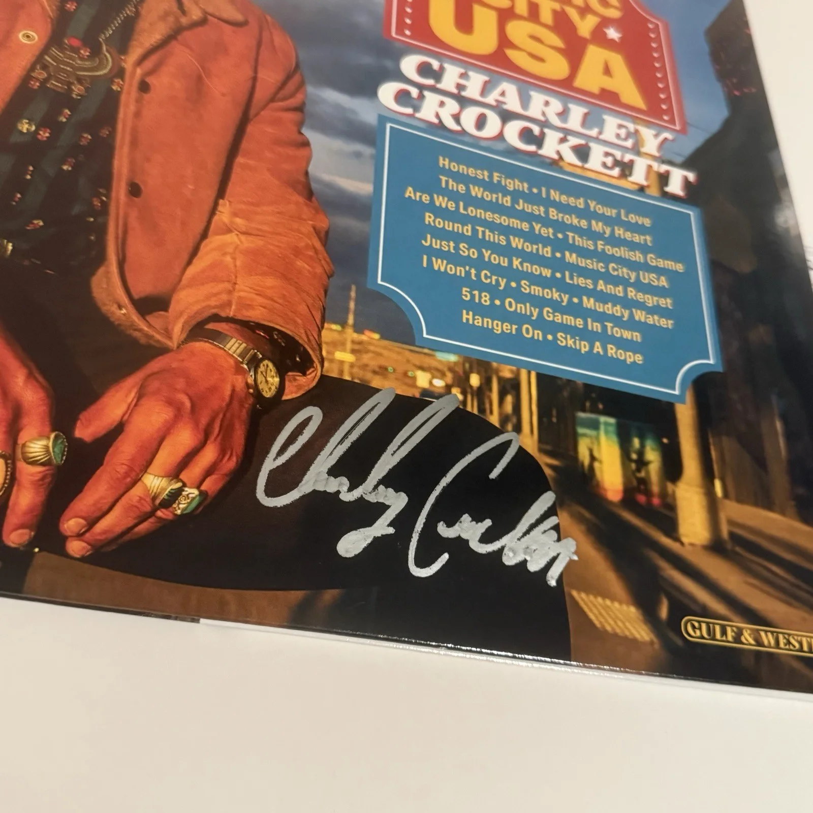 CHARLEY CROCKETT SIGNED MUSIC CITY USA VINYL RECORD JSA COA, image 2