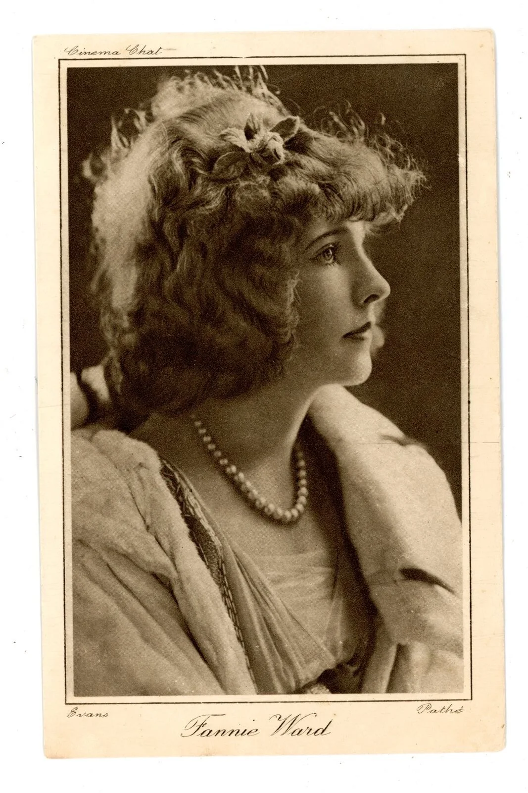 Vintage Fannie Ward printed actress card Pathe film history cinema #83, изображение 2