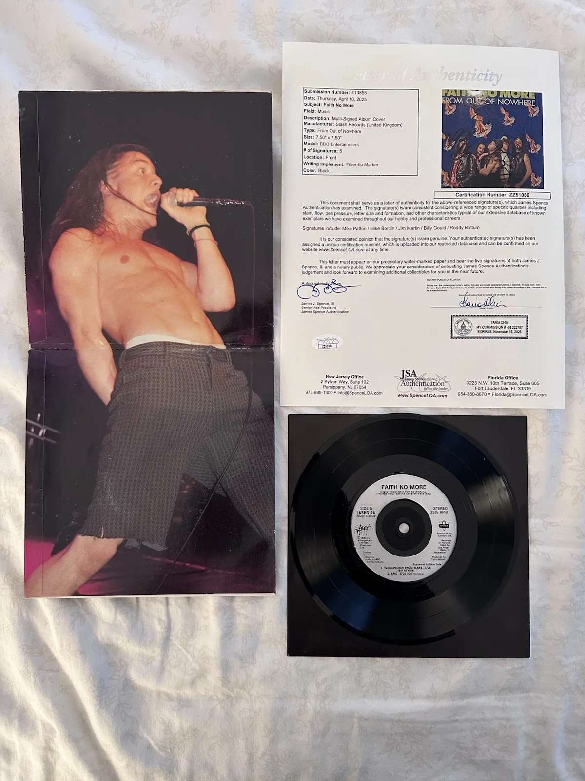 Faith No More From Out of Nowhere Band Signed Record JSA Authenticated, изображение 4