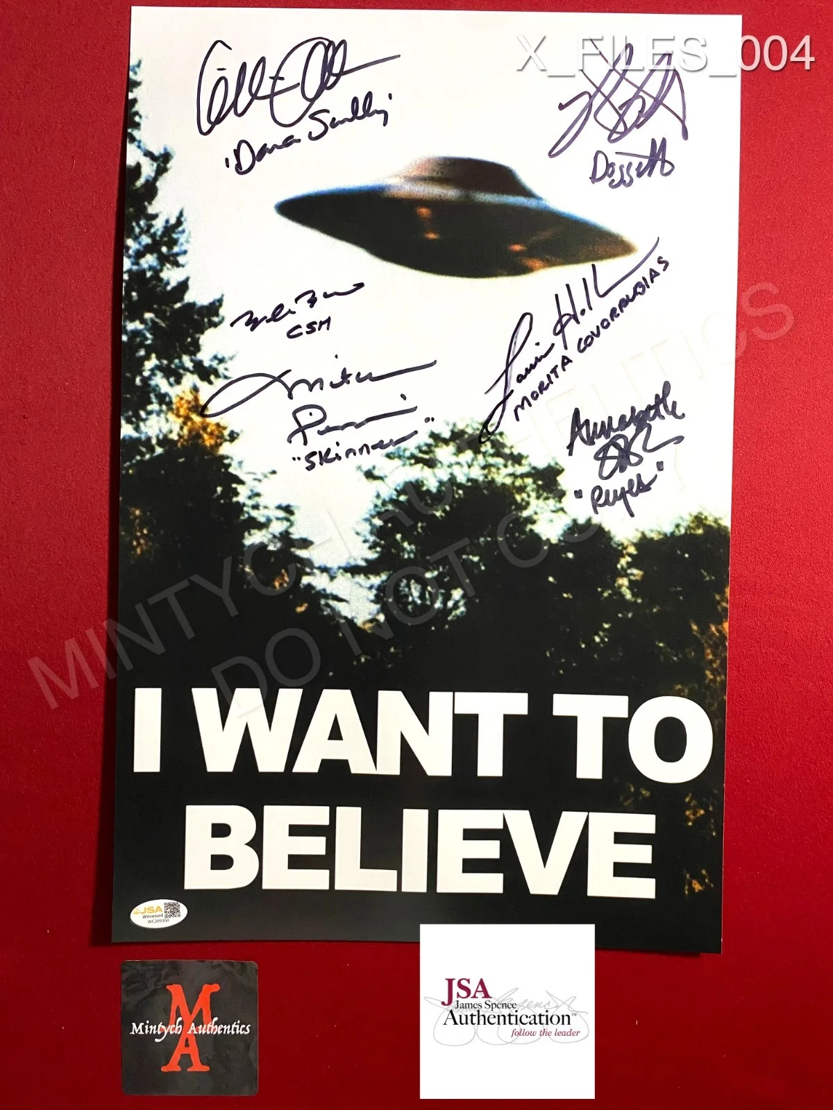 William B. Davis, Robert Patrick, Laurie Holden, Annabeth Gish — The X-Files cast signed 11x17 photo Gillian Anderson Mitch Pileggi +4 JSA COA