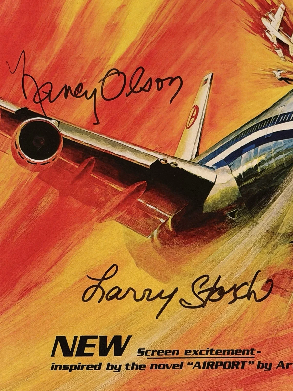 Larry Storch Nancy Olson Sharon Gless Signed 11x17 Airport 75 Poster Print, изображение 2