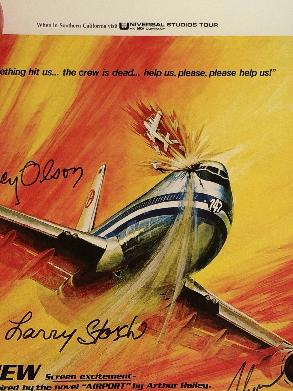 Larry Storch Nancy Olson Sharon Gless Signed 11x17 Airport 75 Poster Print, изображение 4