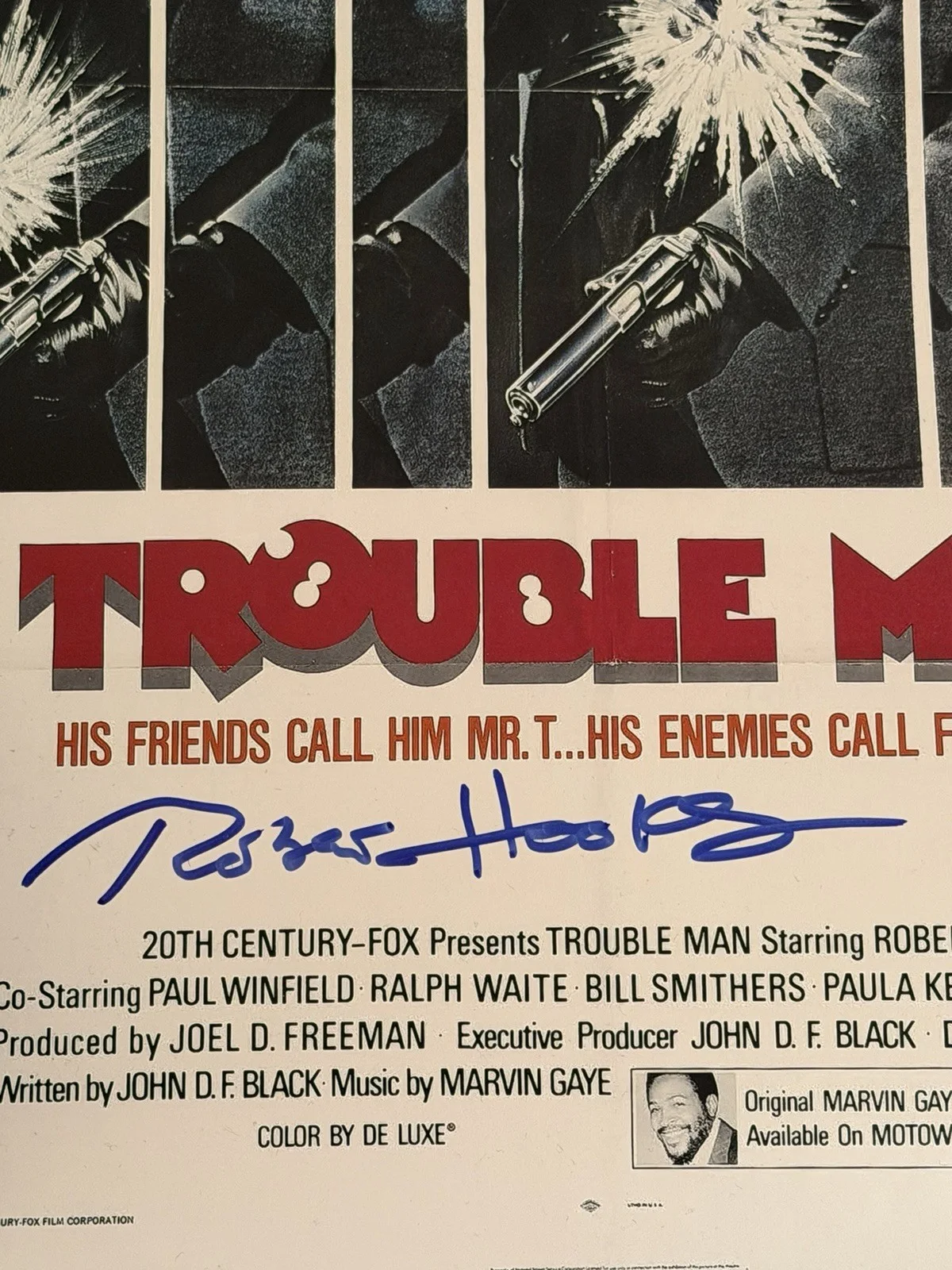 Robert Hooks Signed Trouble Man 11x17 Movie Poster, изображение 2