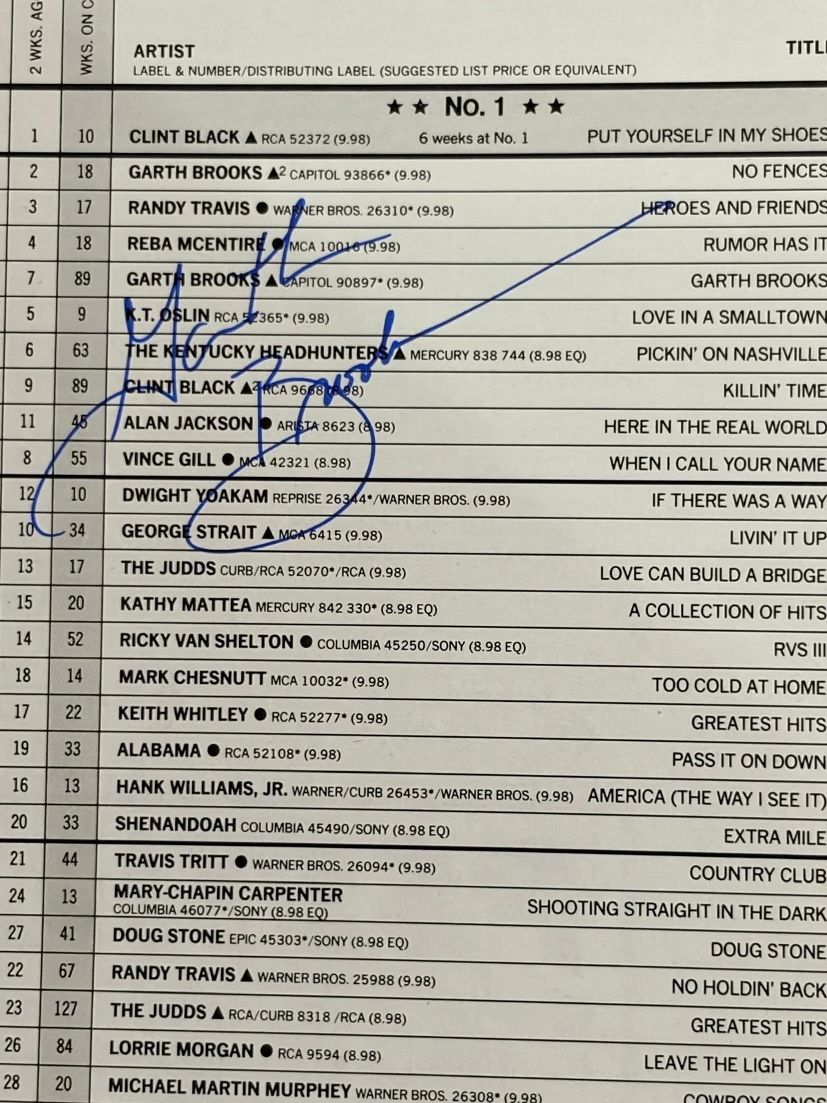 Garth Brooks — GARTH BROOKS SIGNED AUTOGRAPH 11X14 MAGAZINE PAGE BILLBOARD TOP COUNTRY PSA R, изображение 2