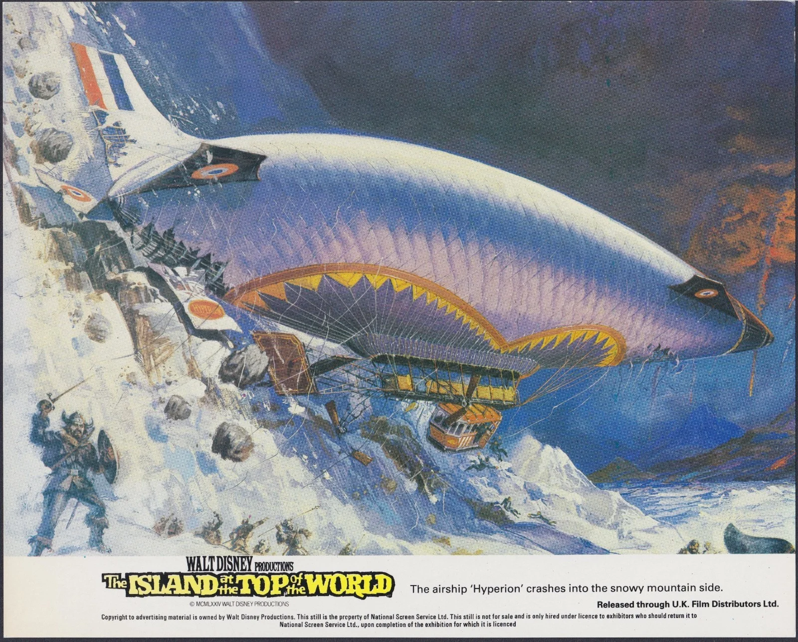 Island at the Top of the World 8x ORIGINAL UK FOH Lobby Cards Disney 1974, изображение 2