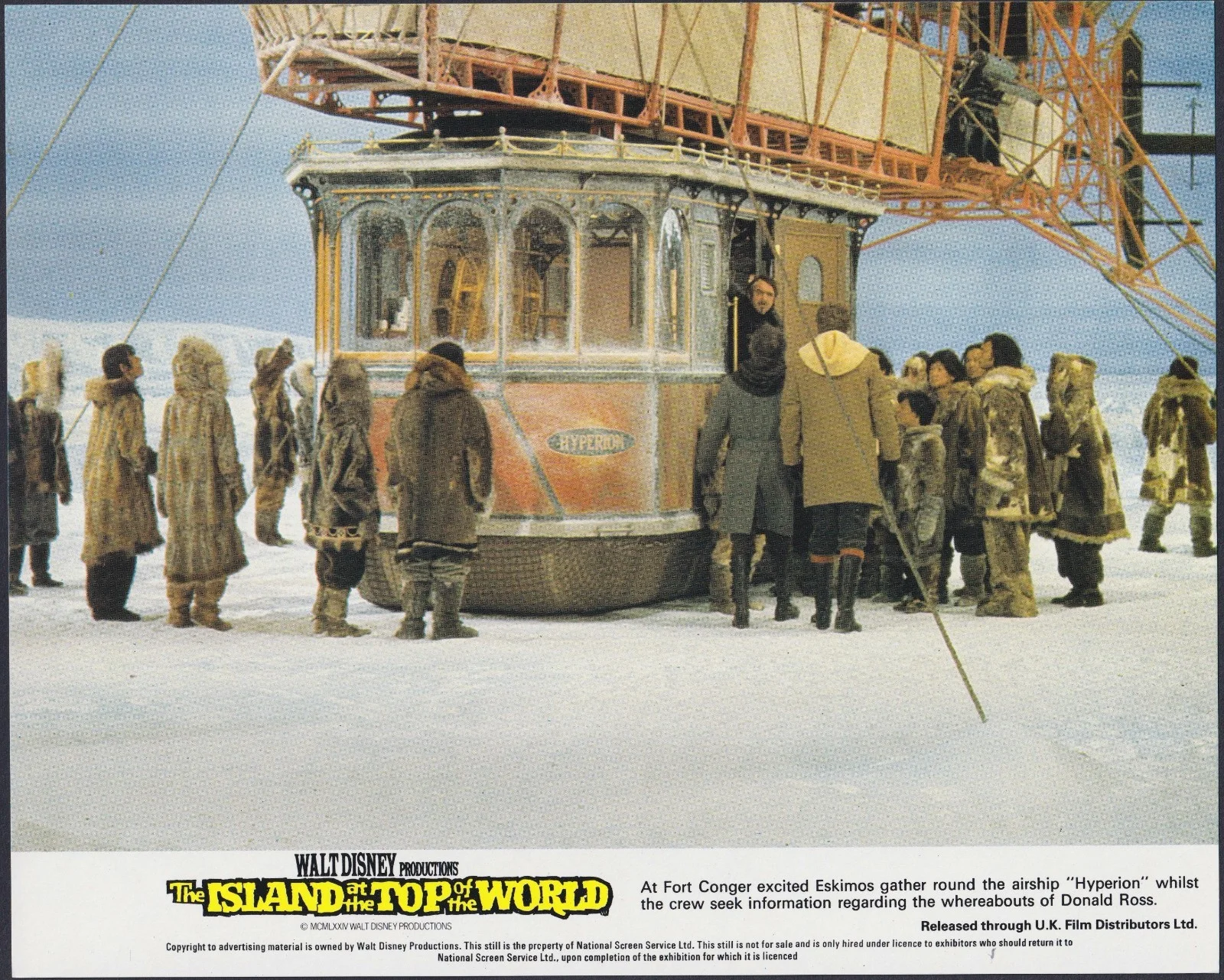 Island at the Top of the World 8x ORIGINAL UK FOH Lobby Cards Disney 1974, изображение 3