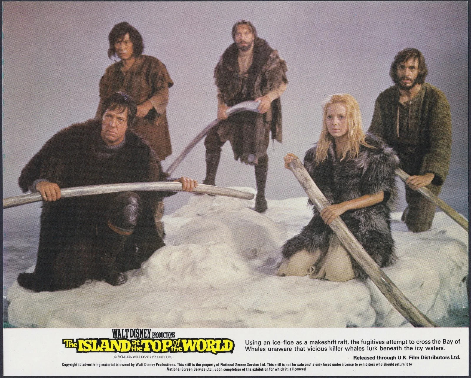 Island at the Top of the World 8x ORIGINAL UK FOH Lobby Cards Disney 1974, изображение 4