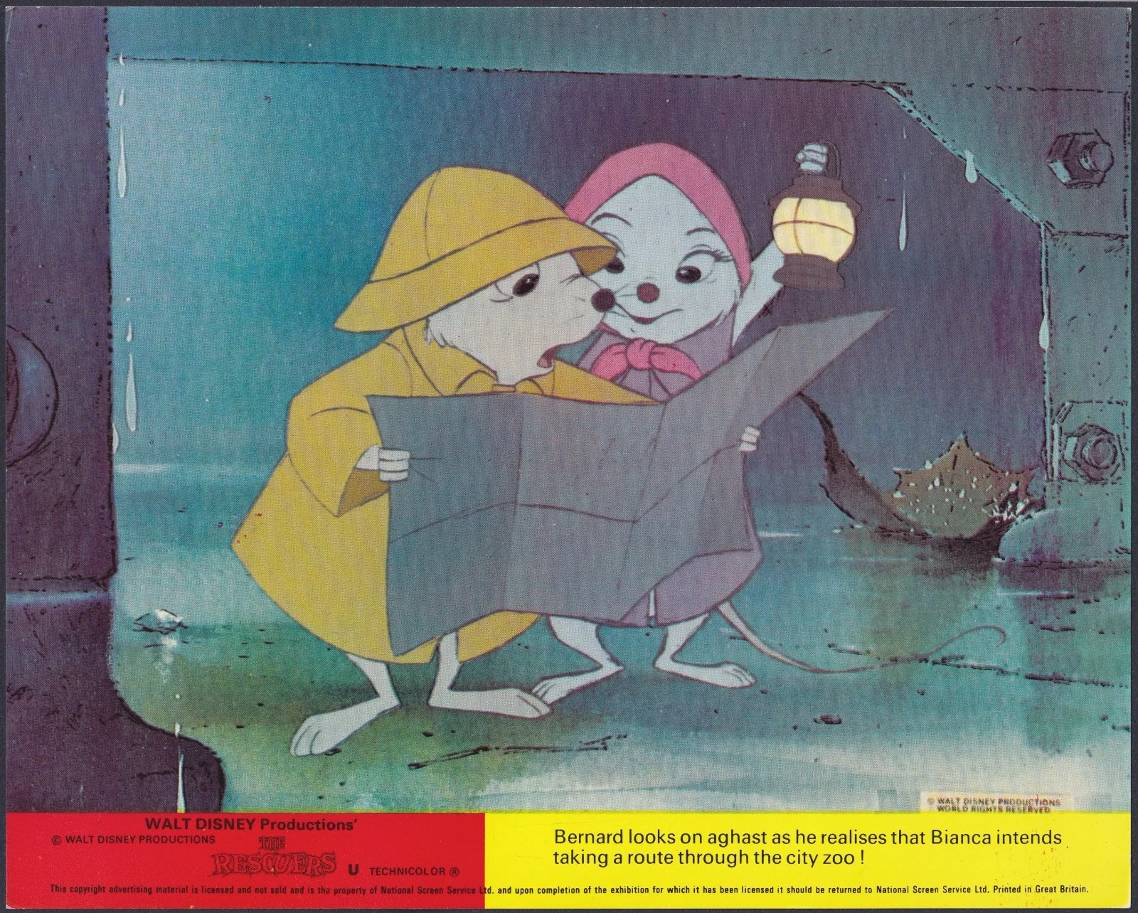 The Rescuers 8x ORIGINAL UK FOH Lobby Cards Disney Early RR MINT, изображение 4