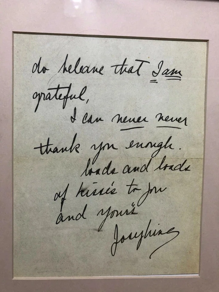 Josephine Baker — Josephine Baker Handwritten Signed Letter to Sister Framed Photo BECKETT BAS, изображение 3