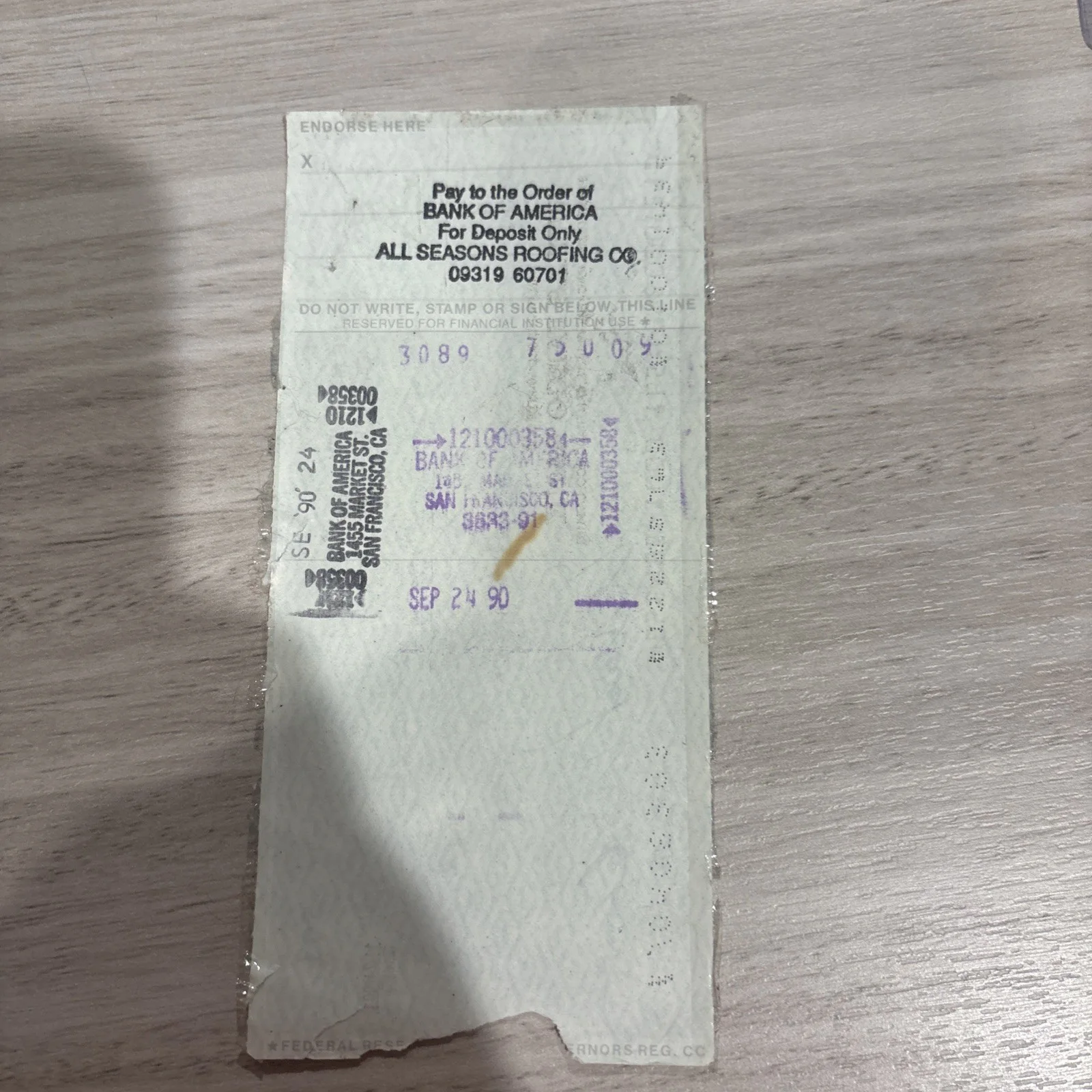 Willie McCovey Signed Original Bank Check, image 3