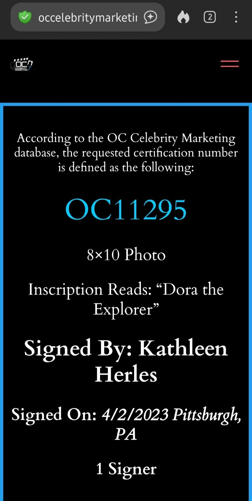 Kathleen Herles — Kathleen Herles Voice Actress Signed 8x10 Photo Dora the Explorer Autographed Co, image 3