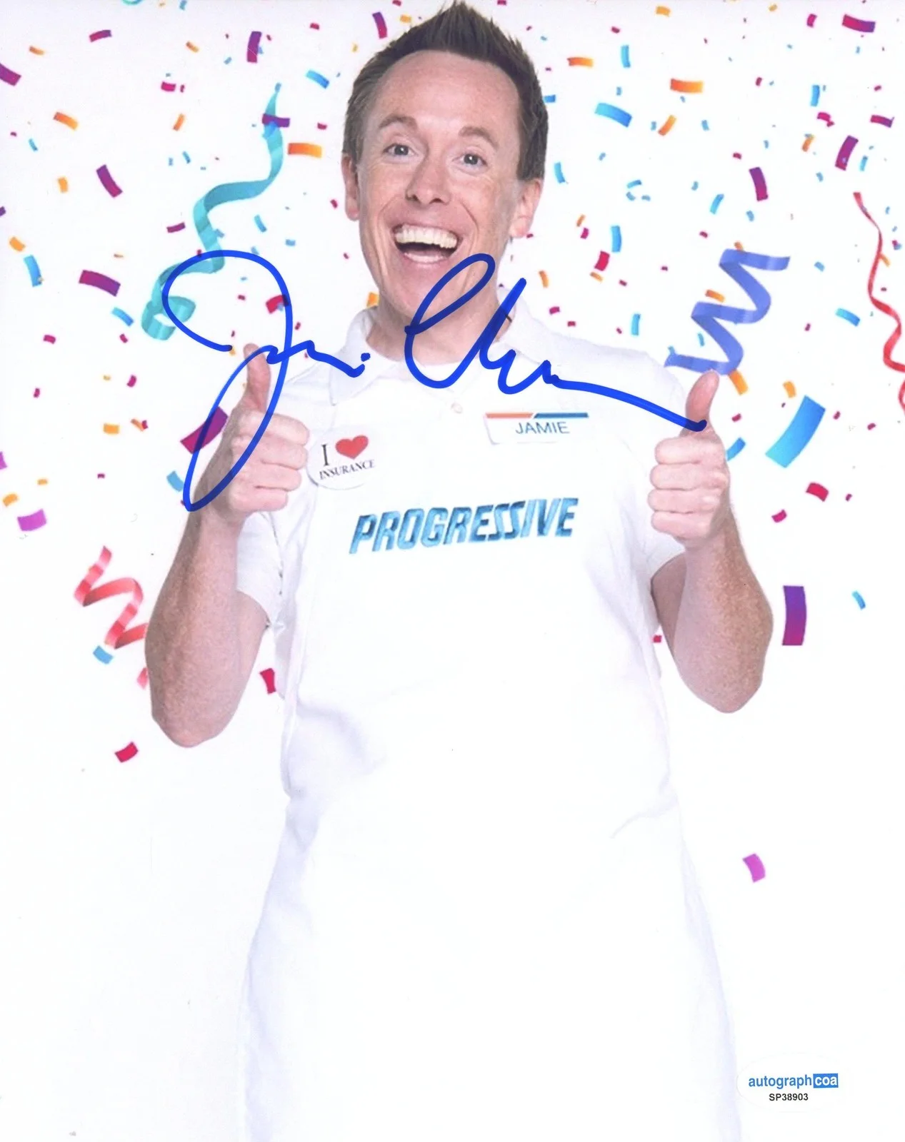 Jim Cashman — Jim Cashman "Progressive Insurance" AUTOGRAPH Signed 'Jamie' 8x10 Photo ACOA, изображение 2
