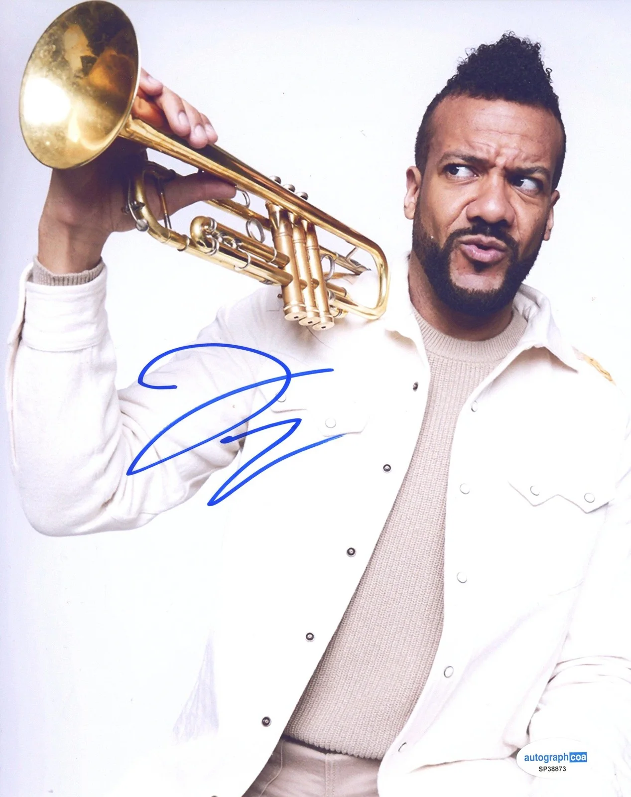 Jon Lampley — Jon Lampley "The Late Show" Trumpet Player AUTOGRAPH Signed 8x10 Photo ACOA, изображение 2