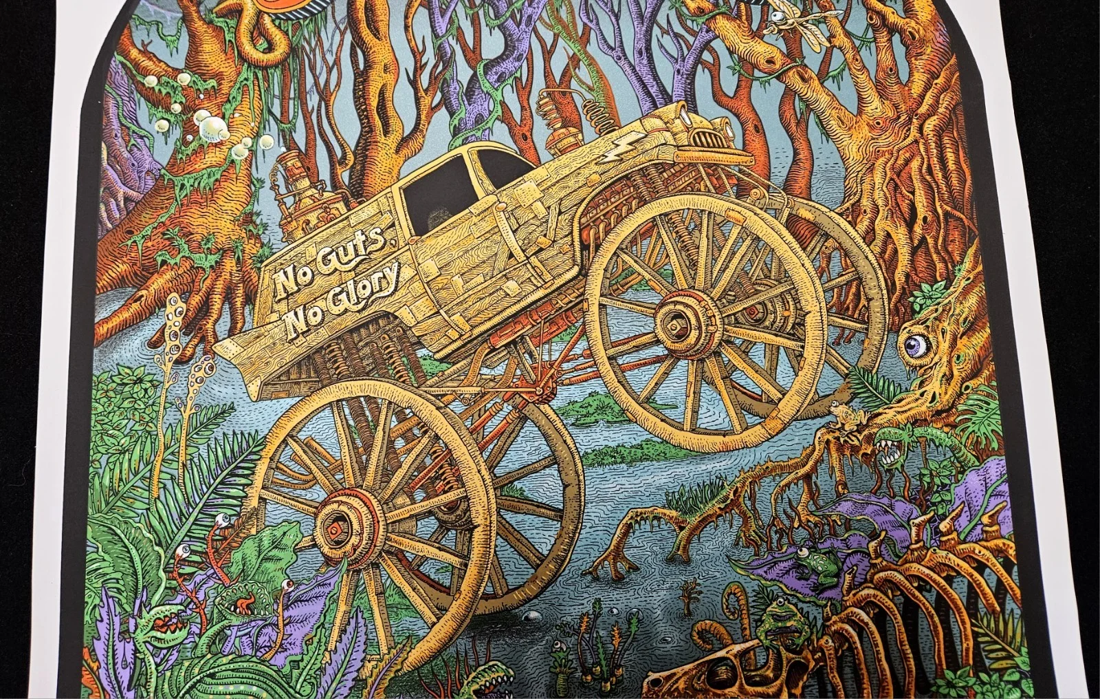 106/700 Signed LE MOE NO GUTS GLORY 2014 Silkscreen Concert EMEK Poster Truck, изображение 3