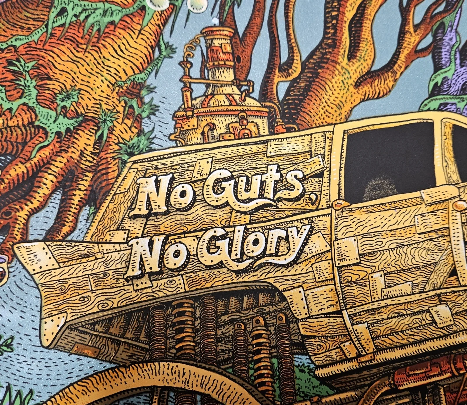 106/700 Signed LE MOE NO GUTS GLORY 2014 Silkscreen Concert EMEK Poster Truck, изображение 5