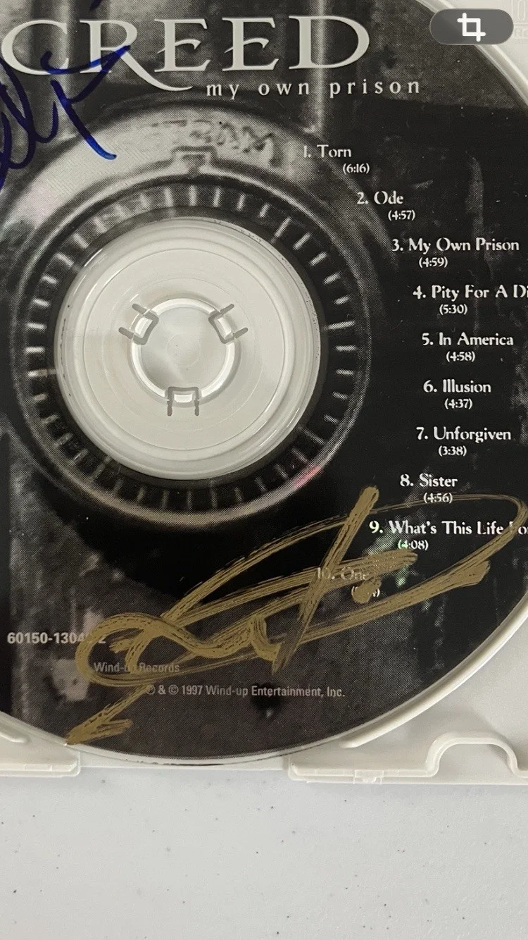 CREED SIGNED AUTOGRAPHED BY MARK AND SCOTT PHILLIPS WITH COA, image 3