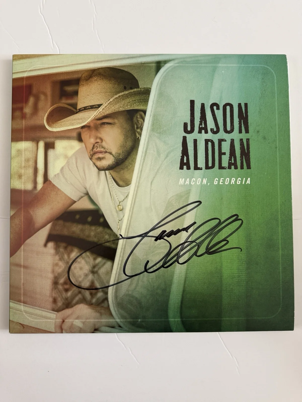Jason Aldean Macon Georgia 3 LP Green Vinyl Record Album Autographed Signed, изображение 2