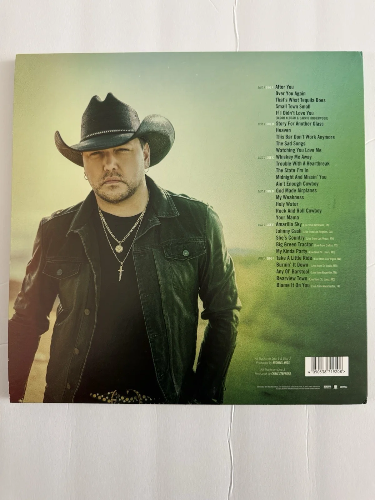 Jason Aldean Macon Georgia 3 LP Green Vinyl Record Album Autographed Signed, изображение 3