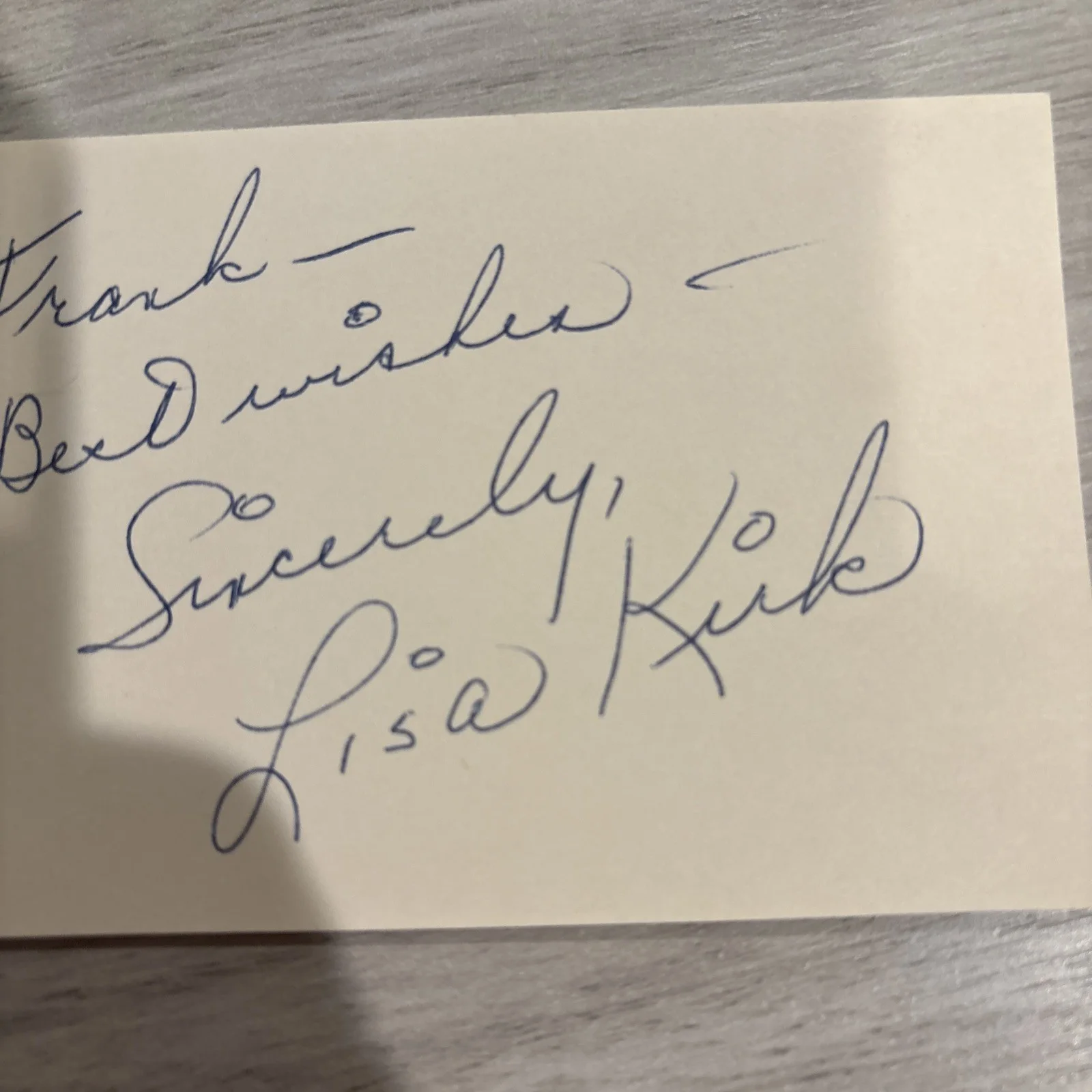 Lisa Kirk Signed Card 1962 /Autographed Actress Singer / Bewitched etc., изображение 2