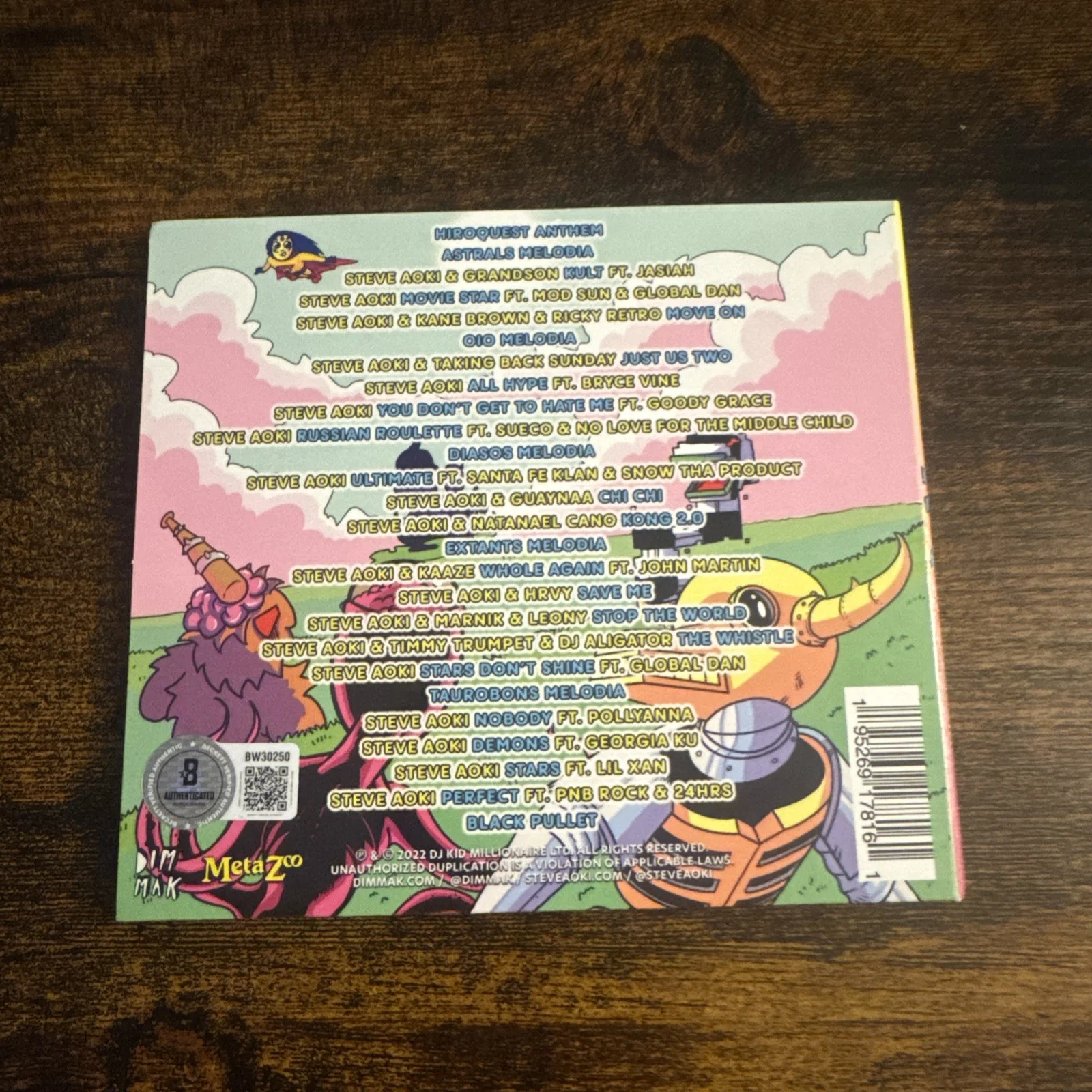 Steve Aoki Signed HiroQuest Genesis CD DJ Musician Beckett Coa Dim Mak, image 5