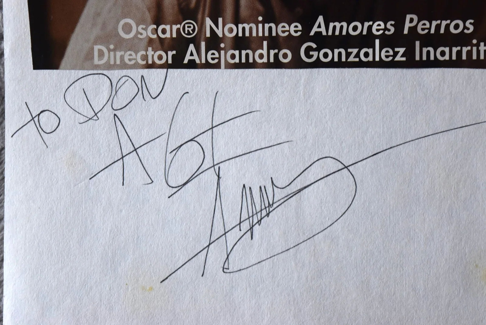 Alejandro Gonzalez Inarritu Hand Signed Paper, image 2