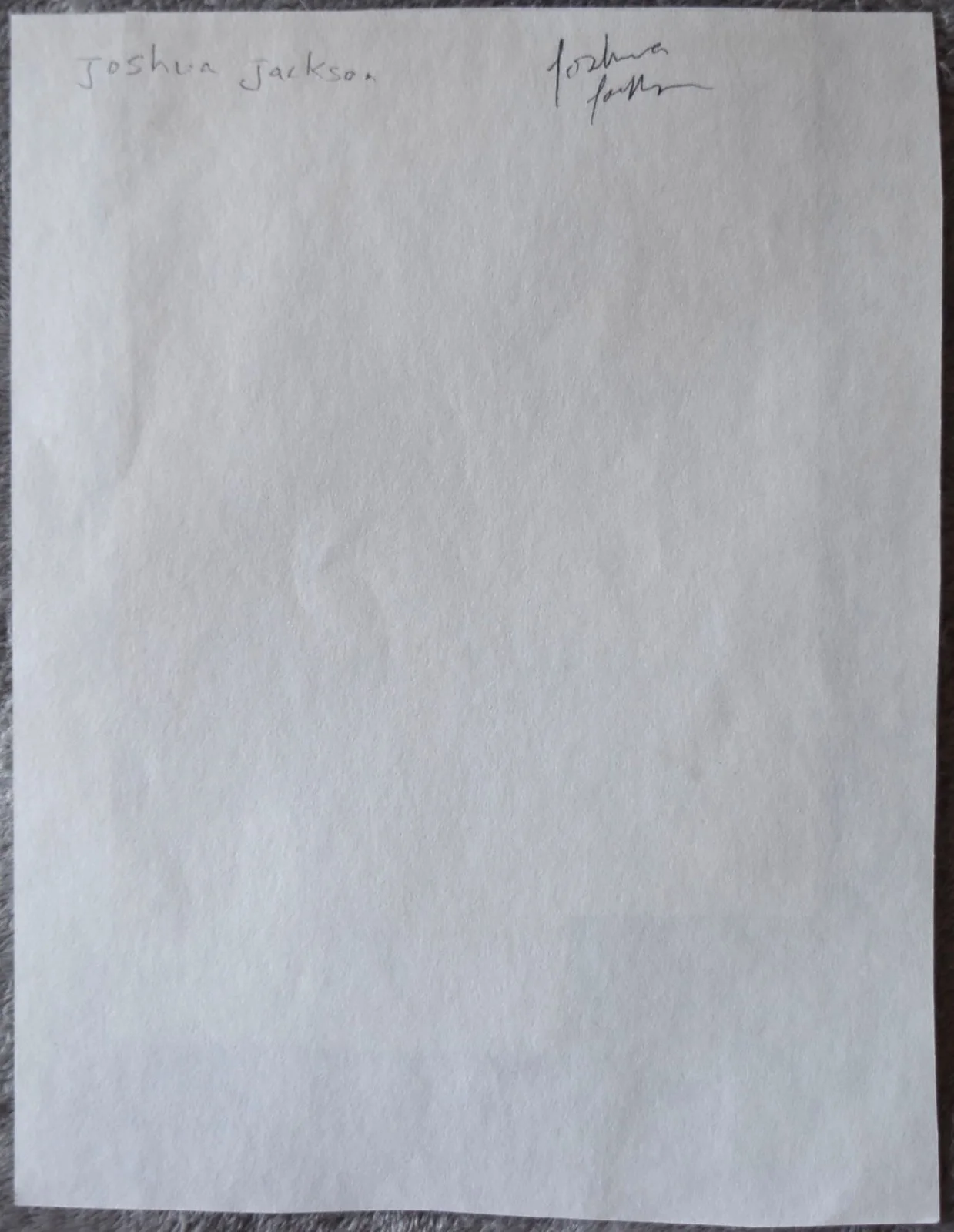 Joshua Jackson Hand Signed Paper, image 3