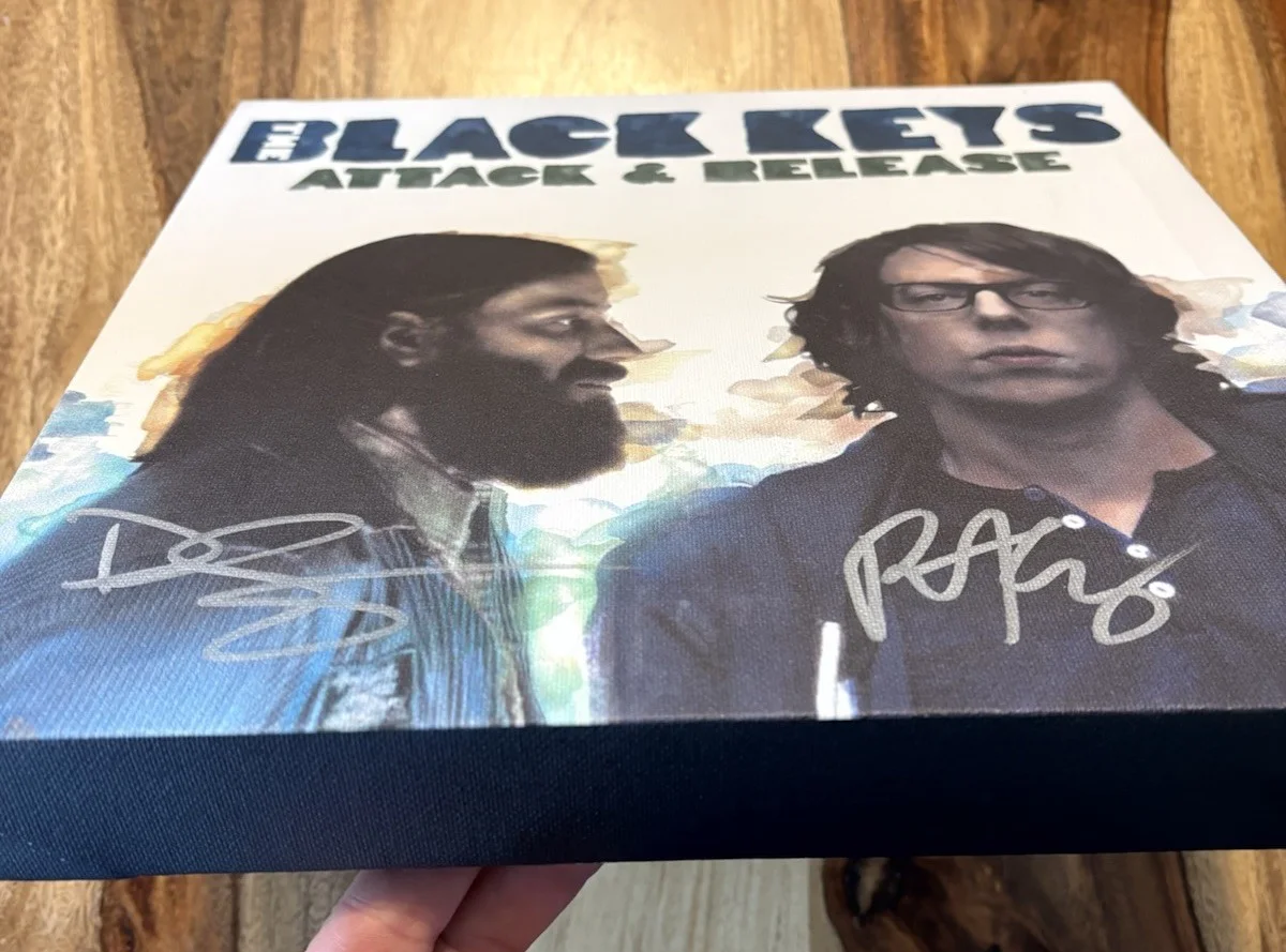 BLACK KEYS Autographed Attack & Release Signed Canvas Art Piece w/ COA, image 4