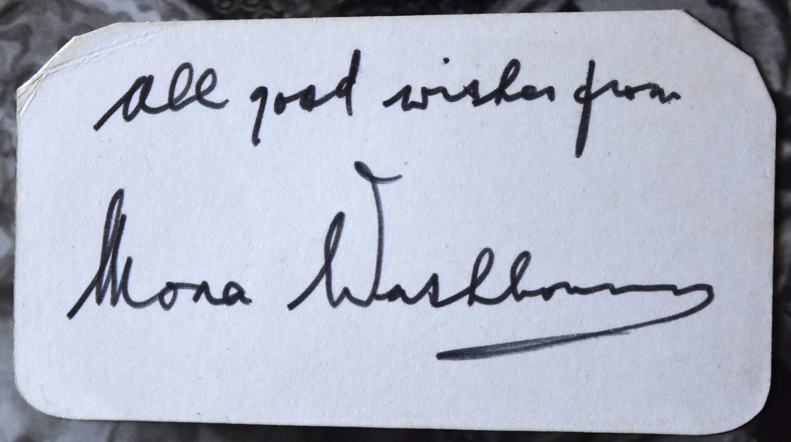 Mona Washbourne Hand Signed Card, image 2
