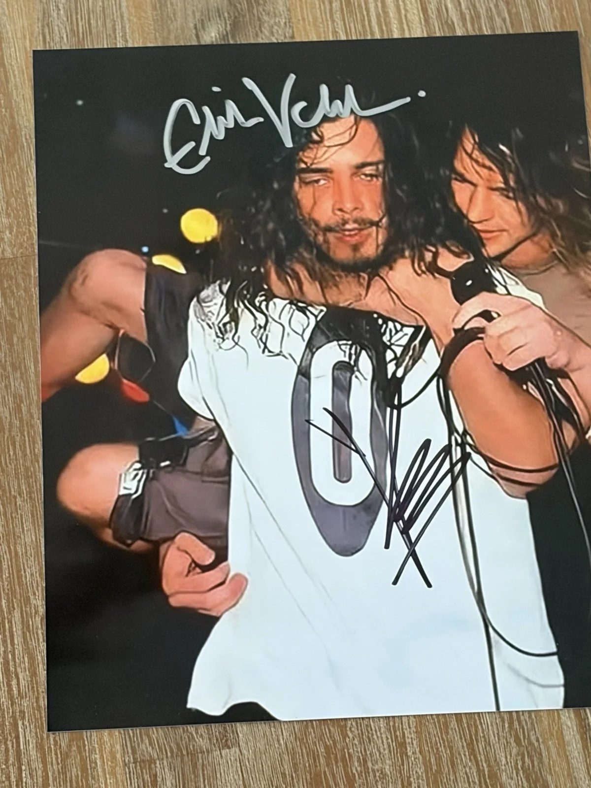 Chris Cornell & Eddie Vedder autographed 8x10 photo, signed, authentic, COA, image 2