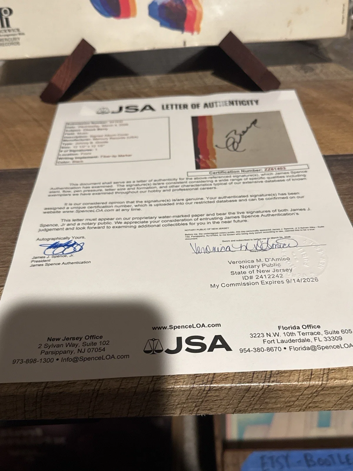 Chuck Berry Signed Johnny B Goode LP Album JSA LOA ZZ61403 Autograph Record, image 2