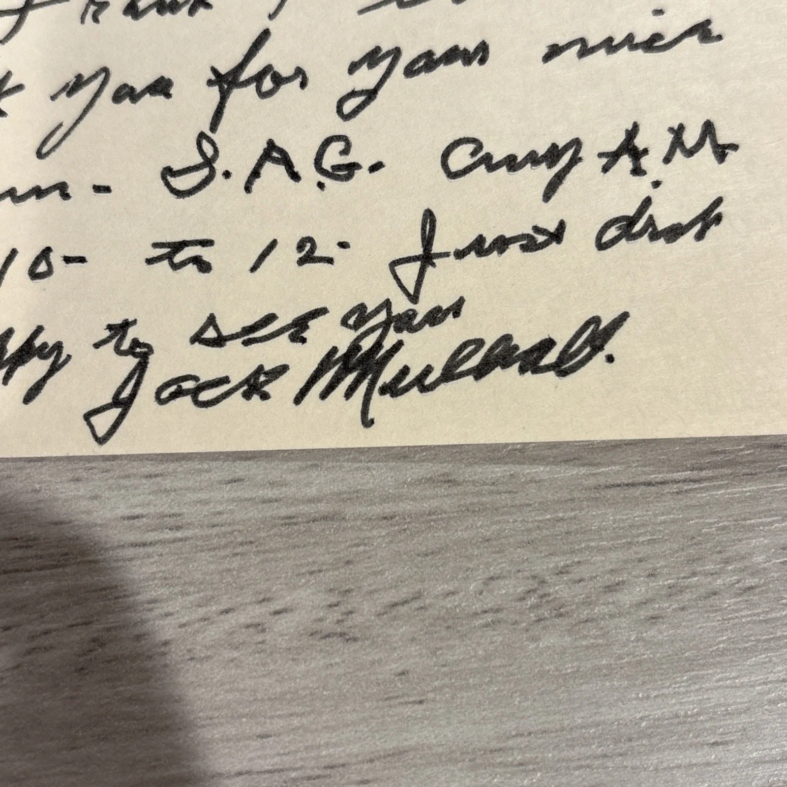 JACK MULHALL — ORIG SIGNED 3x5 CARD - AUTOGRAPH - ACTOR - JACK MULHALL - (110C), image 2