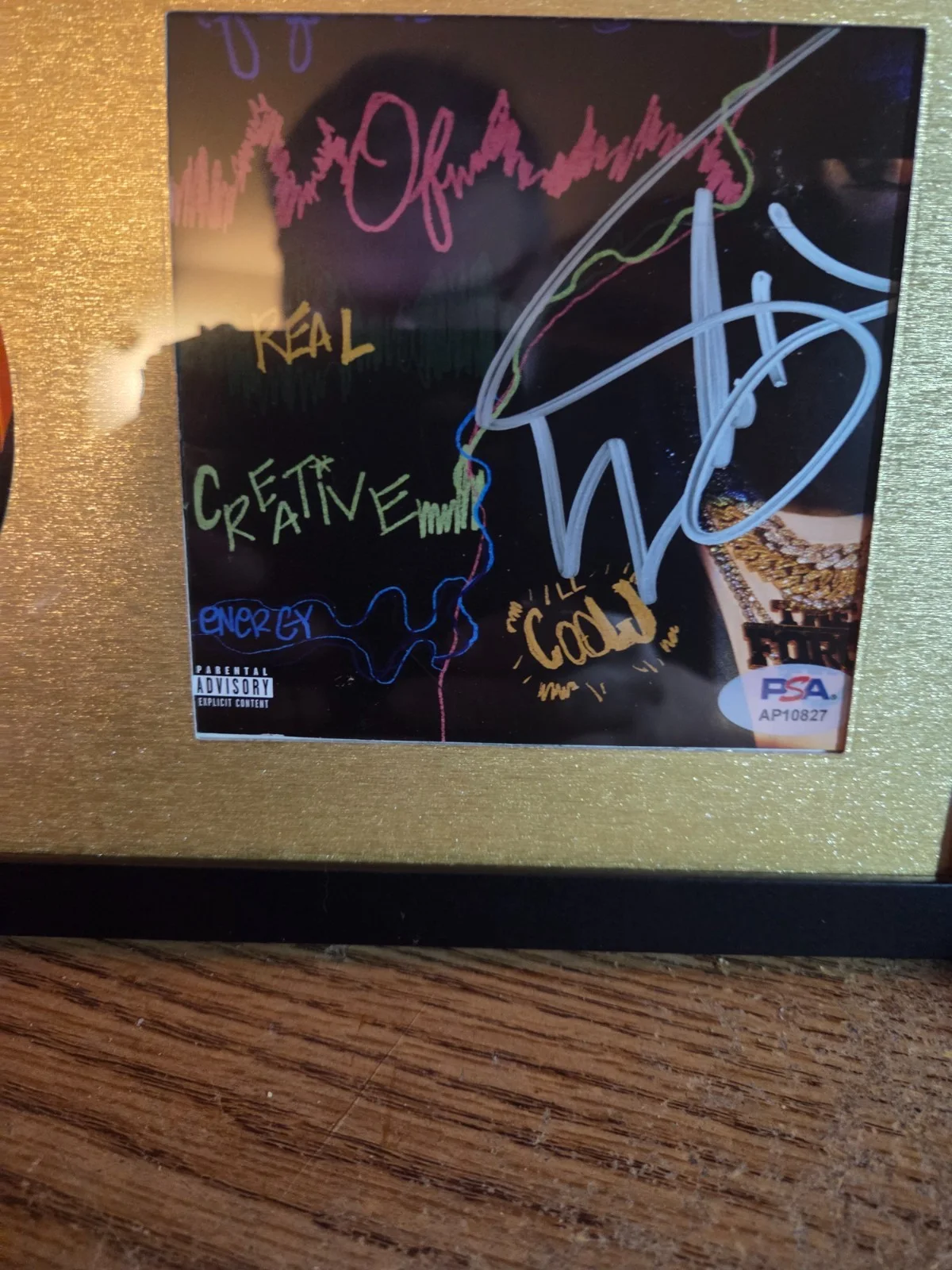LL COOL J signed "THE FORCE "CD ALBUM COVER framed/mat in gold PSA/DNA free s/ h, изображение 2