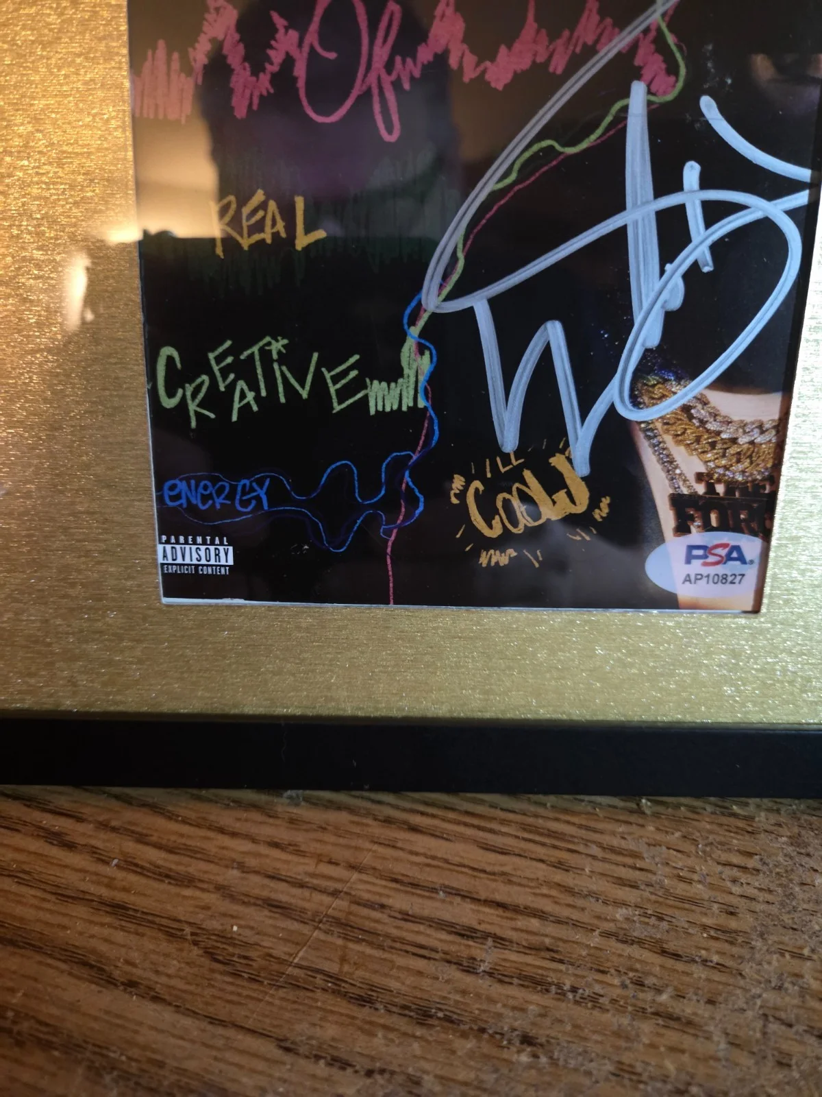 LL COOL J signed "THE FORCE "CD ALBUM COVER framed/mat in gold PSA/DNA free s/ h, изображение 3