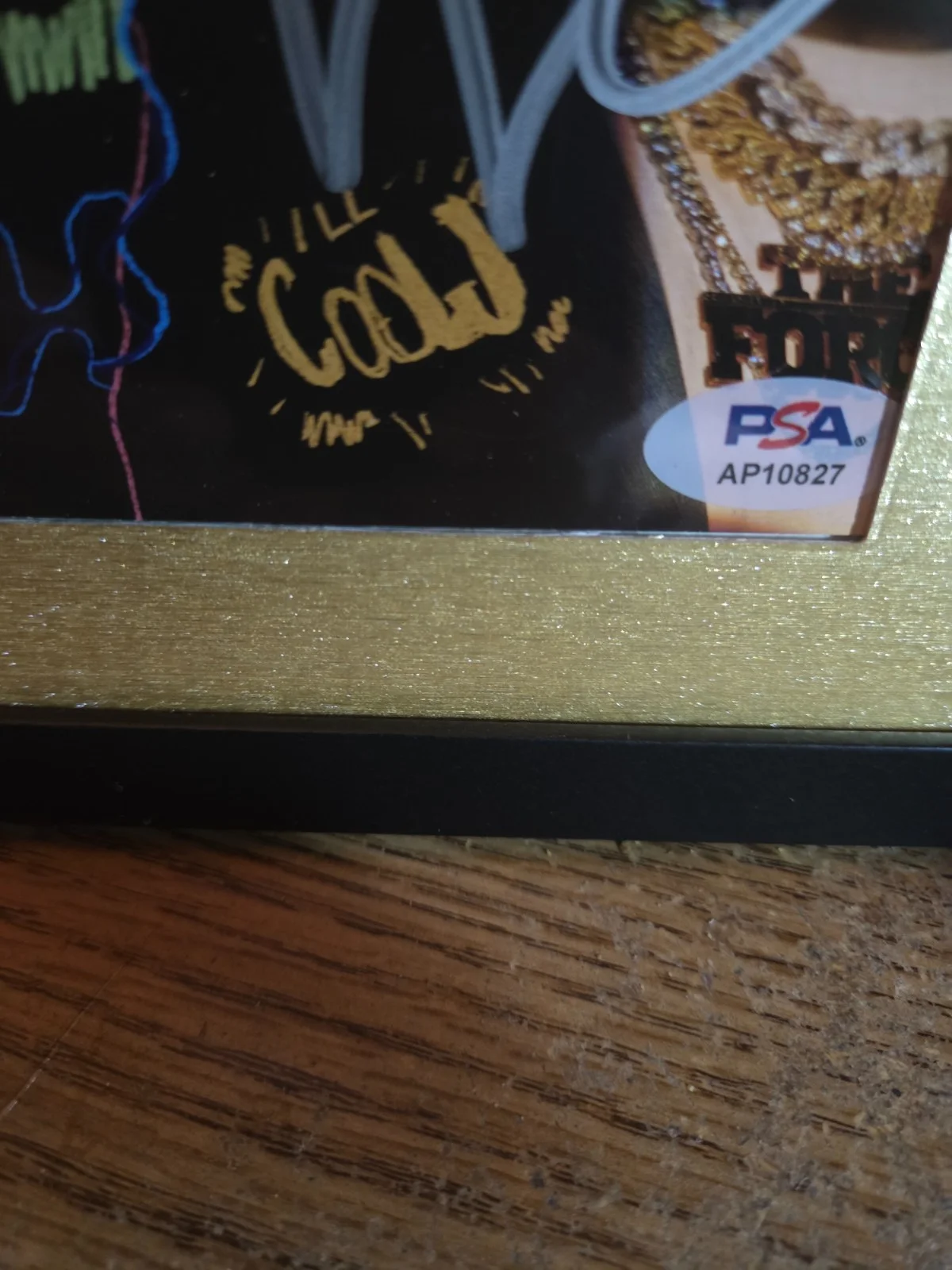 LL COOL J signed "THE FORCE "CD ALBUM COVER framed/mat in gold PSA/DNA free s/ h, изображение 4