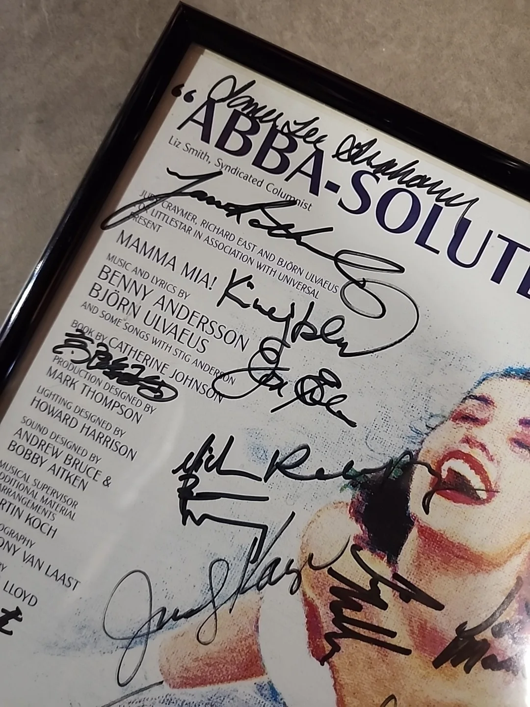 Mamma Mia! 2001-02 Cast Signed Window Card Broadway Winter Garden Theatre, image 3