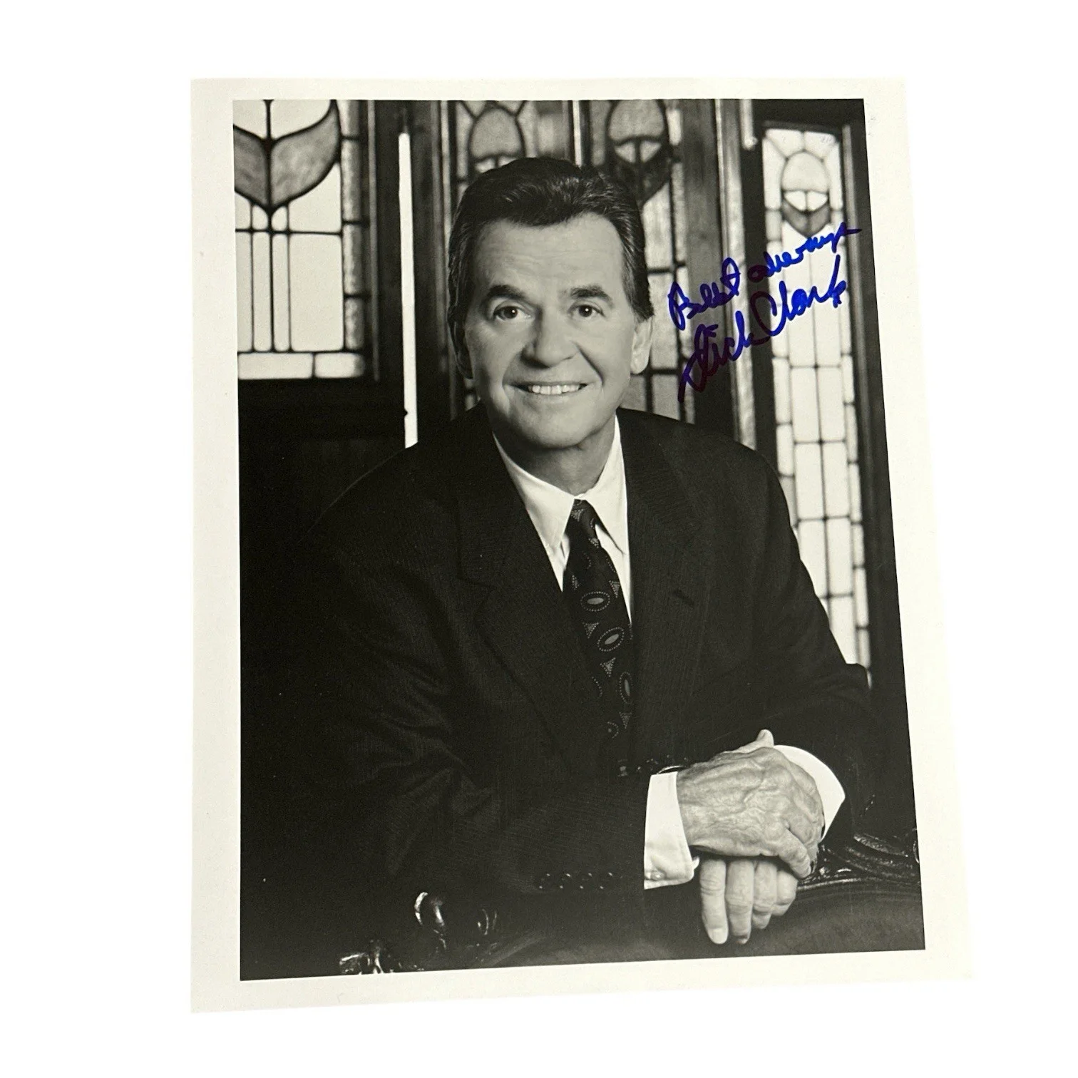 Dick Clark — Dick Clark Signed Autograph 8x10 Promo Photo American Bandstand Pyramid TV Host
