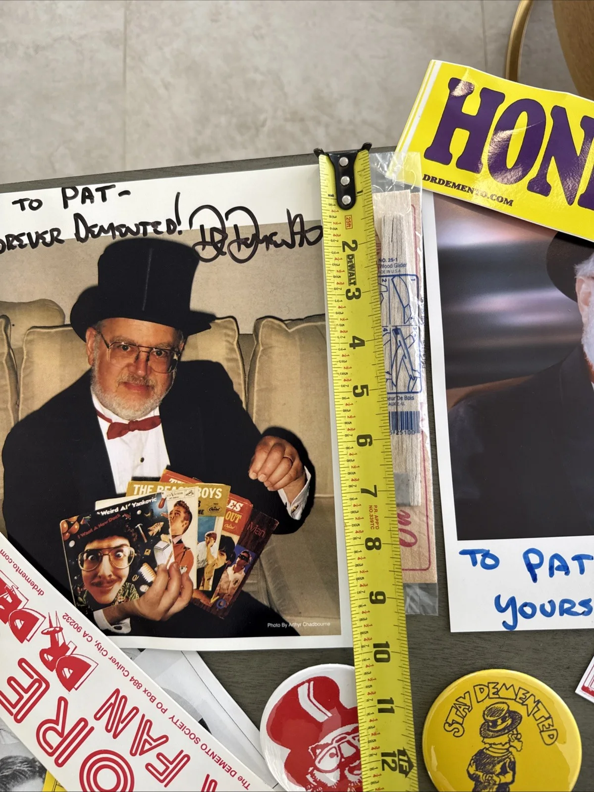 Dr. Demento — Dr. Demento Signed Photos +BumperStickers+PinBacks+airplane Memorabilia LOT. Z17, image 2