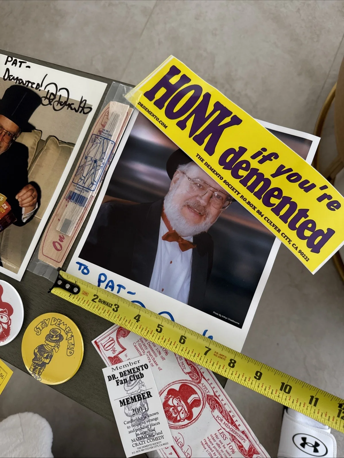 Dr. Demento — Dr. Demento Signed Photos +BumperStickers+PinBacks+airplane Memorabilia LOT. Z17, image 3