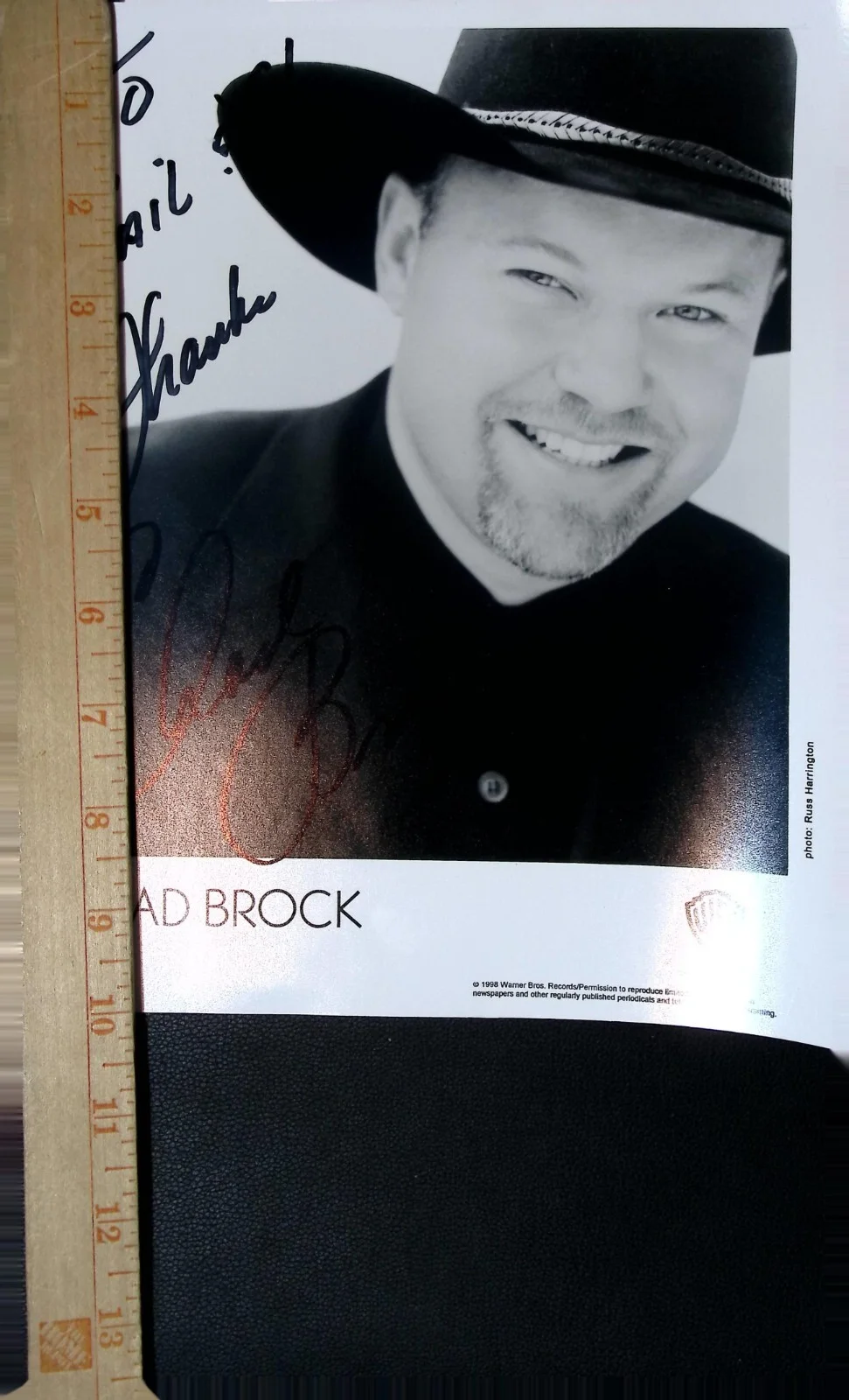 Chad Brock Signed Picture Warner Bros. 1998, image 3