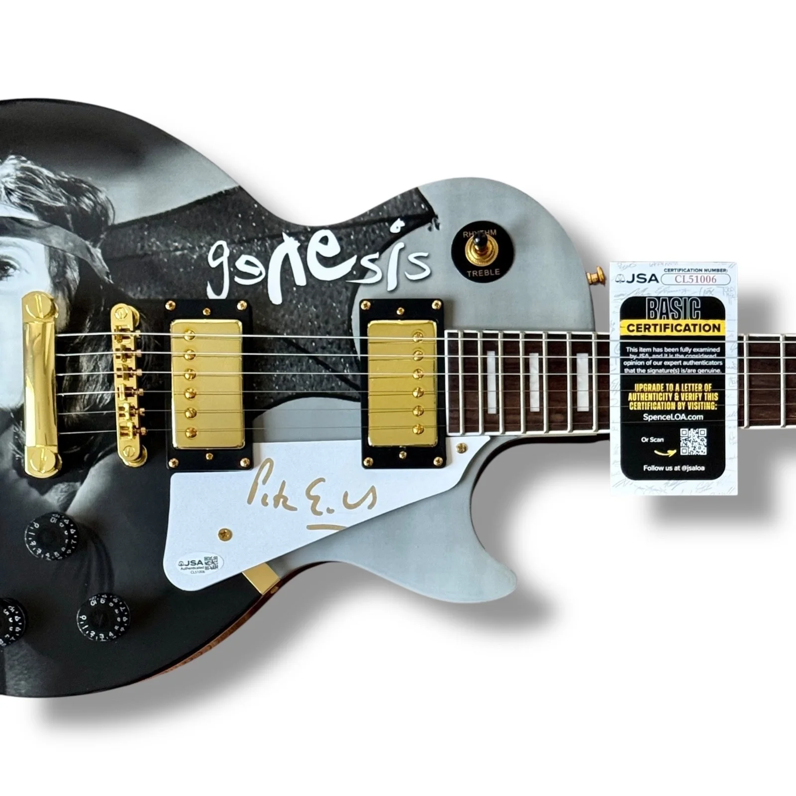 Peter Gabriel Signed Guitar Custom Graphics JSA COA Genesis Firth of Fifth, изображение 2