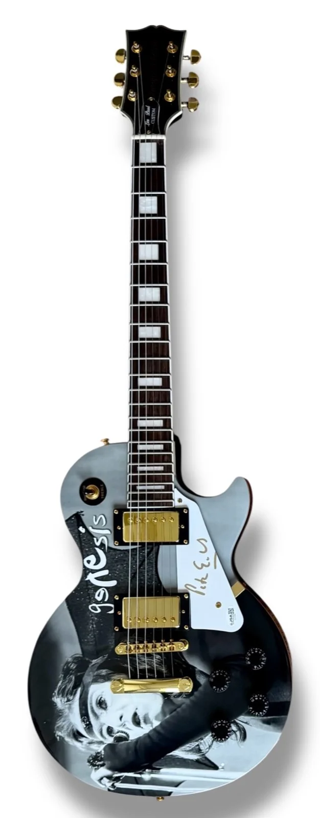 Peter Gabriel Signed Guitar Custom Graphics JSA COA Genesis Firth of Fifth, изображение 3