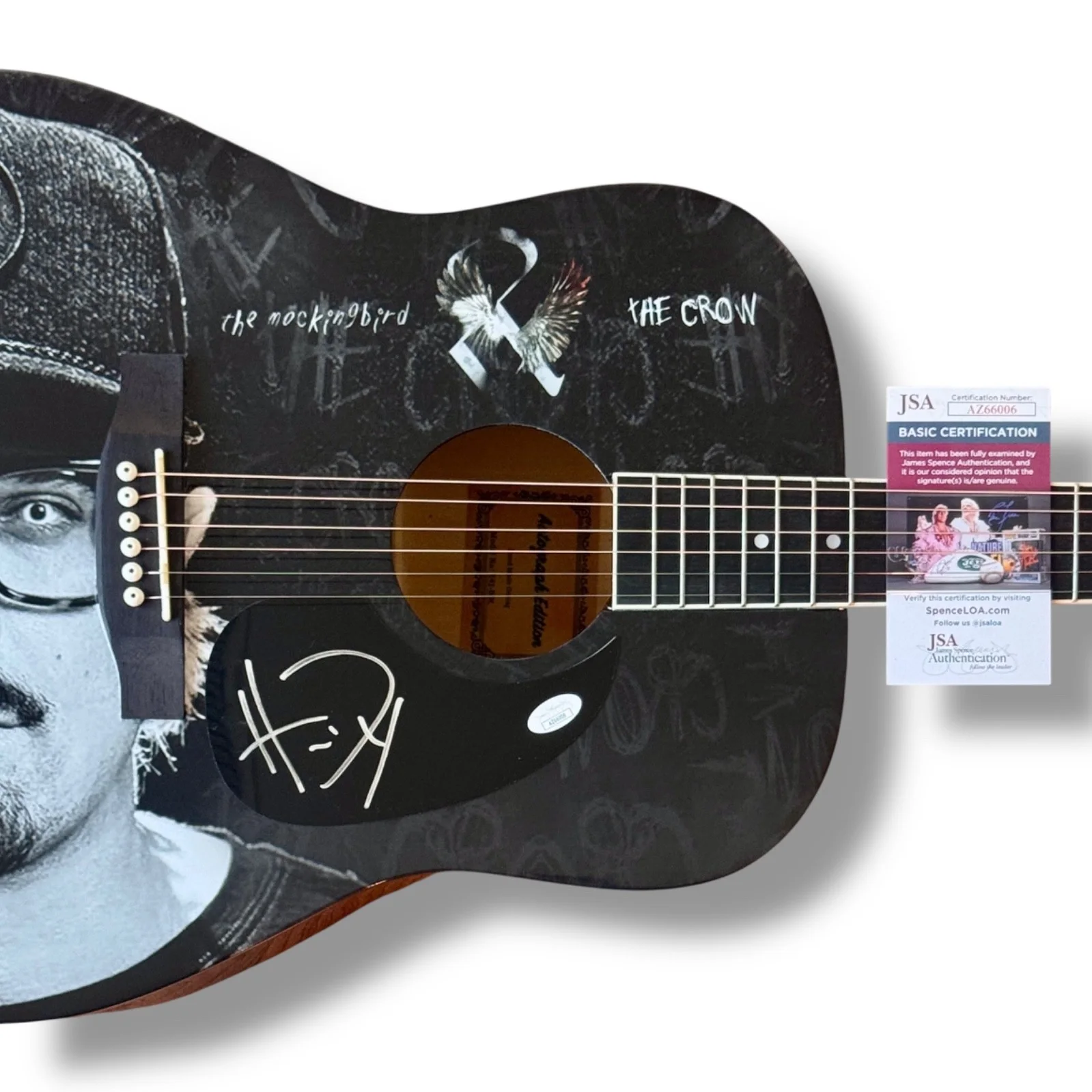 Hardy Signed Guitar Custom Graphics JSA COA The Mockingbird and the Crow, image 2