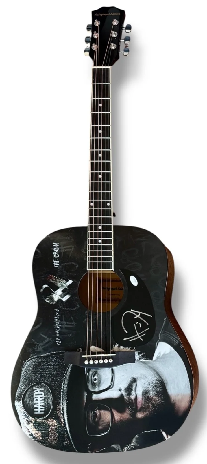 Hardy Signed Guitar Custom Graphics JSA COA The Mockingbird and the Crow, image 3