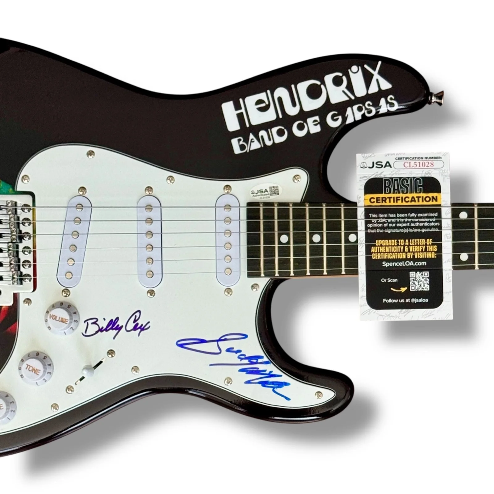 Jimi Hendrix: Band of Gypsys Signed Guitar Custom JSA COA Billy Cox Buddy Miles, изображение 2