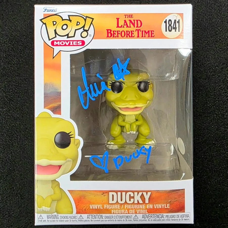 Aria Noelle Curzon — Aria Noelle Curzon signed "Ducky" Funko Pop 1841 Land Before Time autograph JSA