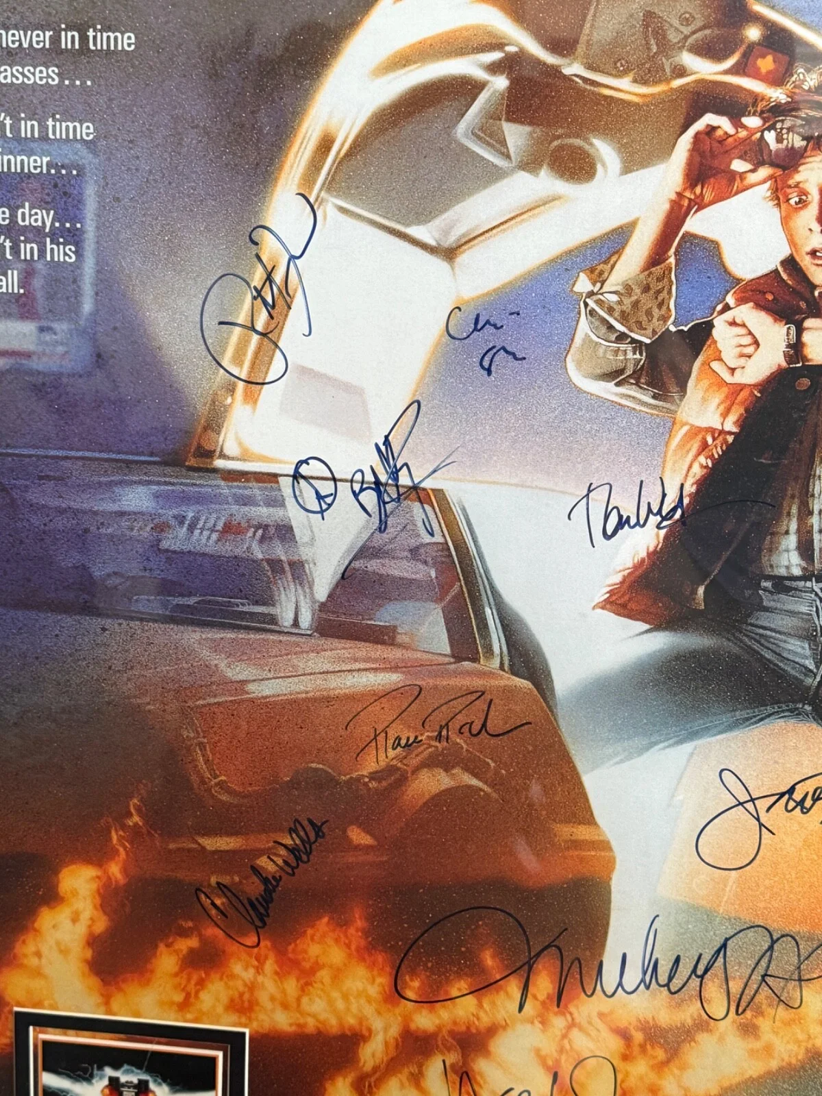 Michael J Fox, Christopher Lloyd, Cast — Michael J. Fox and Cast Autographed Back to the Future 42.5 by 30.5 Movie Poster, image 4