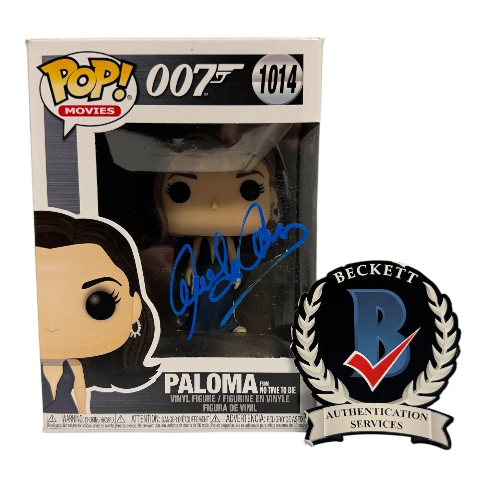 ANA DE ARMAS — ANA DE ARMAS SIGNED AUTOGRAPH JAMES BOND FUNKO POP 1014 BECKETT BAS COA 007
