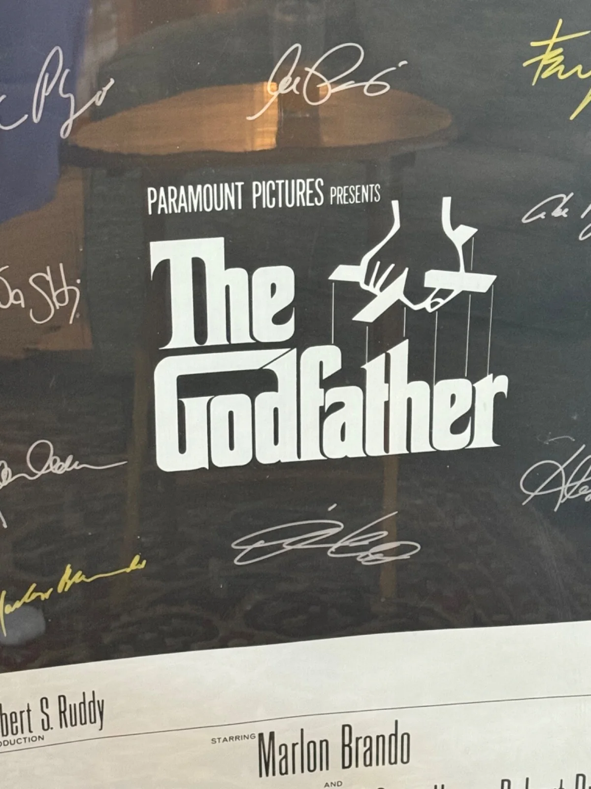 Marlon Brando, James Caan, Al Pacino — The Godfather Movie Poster - Full Cast Francis Ford Coppola Signed/Autographed, изображение 3